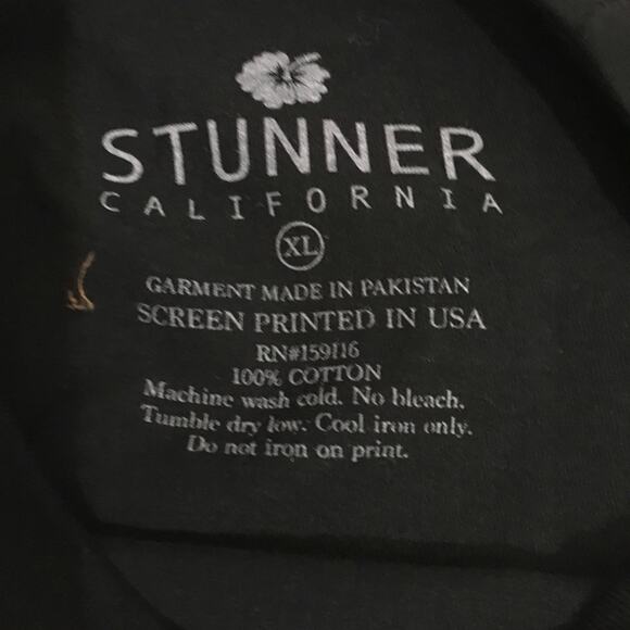 NWT Stunner California Peace & Love Cropped Tee - Black - XL - Picture 7 of 7